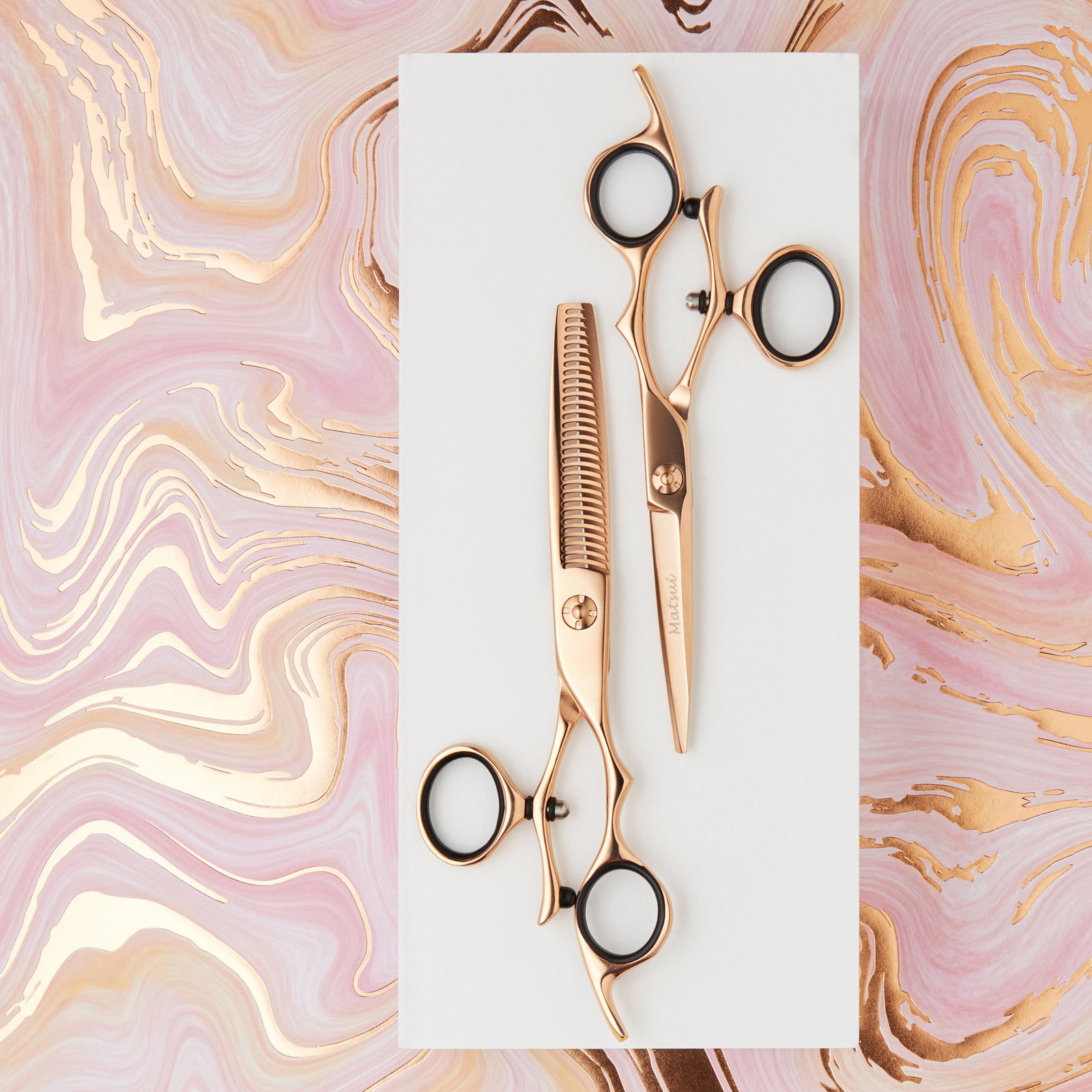 Forbici ad anello girevole oro rosa