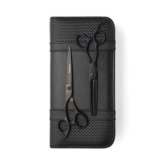 Kit Matsui Aichei Mountain Forbici da Taglio e Forbici per Sfoltire per Mancini Nero Opaco