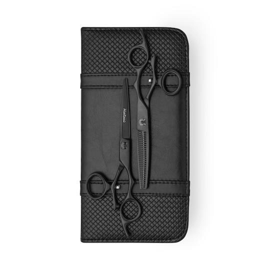 kit due forbici ad anello girevole nero opaco