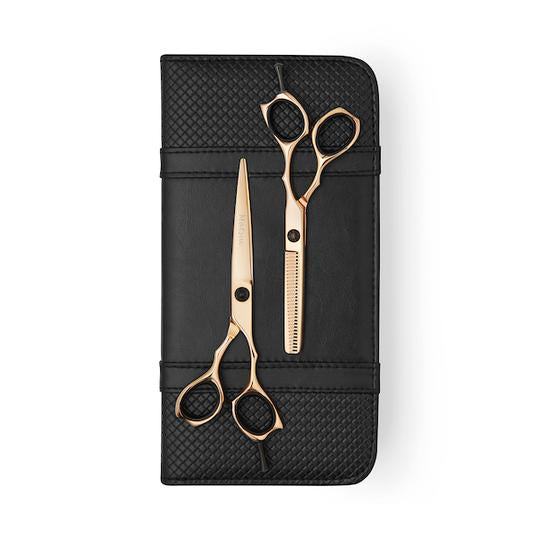 kit forbici da taglio e forbici per sfoltire Oro Rosa Matsui precision
